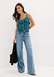 Jeans wide leg extra lunghi low stretch, vita media, bonprix