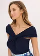 Abito lungo con spalle scoperte, drappeggio e cintura, bonprix