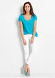 Maglia in cotone con pizzo a maniche corte, bonprix