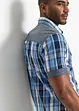 Camicia a maniche corte con inserto in denim, bonprix