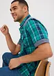 Camicia a maniche corte con inserto in denim, bonprix