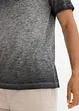 Maglia serafino a maniche corte  in puro cotone biologico effetto lavato, bonprix