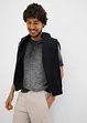 Maglia serafino a maniche corte  in puro cotone biologico effetto lavato, bonprix