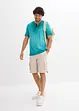 Maglia serafino a maniche corte  in puro cotone biologico effetto lavato, bonprix