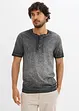 Maglia serafino a maniche corte  in puro cotone biologico effetto lavato, bonprix
