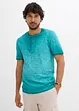 Maglia serafino a maniche corte  in puro cotone biologico effetto lavato, bonprix