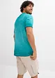 Maglia serafino a maniche corte  in puro cotone biologico effetto lavato, bonprix