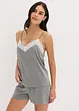 Pigiama estivo con pizzo raffinato, bonprix