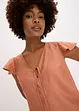 Blusa con effetto lucido e maniche a volant, bonprix