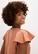 Blusa con effetto lucido e maniche a volant, bonprix