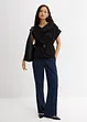 Top in crêpe strutturato con arricciatura alle spalle, bonprix