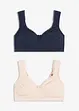 Reggiseno t-shirt minimizer senza ferretto con cotone biologico (pacco da 2), bonprix