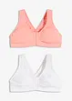 Reggiseno senza ferretto con chiusura davanti e cotone biologico (pacco da 2), bonprix