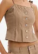 Top in misto cotone elasticizzato con spalline sottili, bonprix