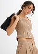 Top in misto cotone elasticizzato con spalline sottili, bonprix