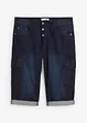 Bermuda cargo in jeans elasticizzato, loose fit, bonprix