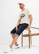 Bermuda cargo in jeans elasticizzato, loose fit, bonprix