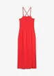 Abito midi in jersey robusto con inserto smock e spacco, bonprix