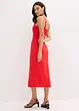 Abito midi in jersey robusto con inserto smock e spacco, bonprix