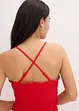 Abito midi in jersey robusto con inserto smock e spacco, bonprix