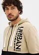 Felpa con zip e cappuccio in puro cotone biologico, bonprix