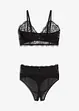 Reggiseno bustier e perizoma a vita alta ouvert (set 2 pezzi), bonprix
