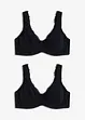 Reggiseno t-shirt minimizer con ferretto e cotone biologico (pacco da 2), bonprix