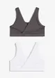 Reggiseno bustier double face con cotone biologico morbido (pacco da 2), bonprix