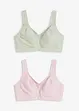 Reggiseno senza ferretto  con cotone biologico (pacco da 2), bonprix