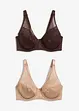 Reggiseno con ferretto ed effetto lucido (pacco da 2), bonprix