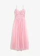 Abito lungo in delicato tulle con pizzo, bonprix