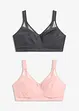 Reggiseno contenitivo senza ferretto con spalline imbottite (pacco da 2), bonprix
