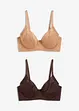 Reggiseno con ferretto ed effetto lucido (pacco da 2), bonprix