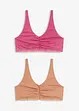 Bralette con cotone e pizzo (pacco da 2), bonprix