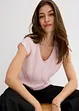 Blusa a maniche corte in satin lucido, bonprix