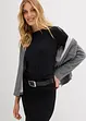Felpa con zip e cappuccio in tessuto effetto neoprene, bonprix