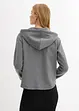 Felpa con zip e cappuccio in tessuto effetto neoprene, bonprix
