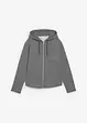Felpa con zip e cappuccio in tessuto effetto neoprene, bonprix