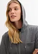 Felpa con zip e cappuccio in tessuto effetto neoprene, bonprix