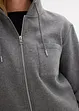 Felpa con zip e cappuccio in tessuto effetto neoprene, bonprix