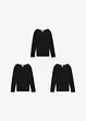 Maglia a maniche lunghe in puro cotone (pacco da 3), bonprix