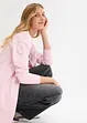 Felpa con zip lunga in misto cotone morbido, bonprix