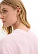 Felpa con zip lunga in misto cotone morbido, bonprix
