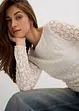 Maglia a maniche lunghe in pizzo, bonprix