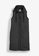 Gilet lungo trapuntato con cappuccio e spacchi ai lati, bonprix