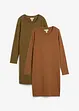 Abito in jersey aderente (pacco da 2), bonprix