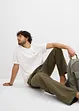 Pantaloni classic fit con elastico in vita in cotone leggero, straight, bonprix