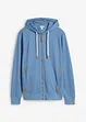 Felpa con zip e cappuccio con poliestere riciclato, bonprix