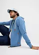 Felpa con zip e cappuccio con poliestere riciclato, bonprix