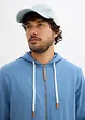 Felpa con zip e cappuccio con poliestere riciclato, bonprix